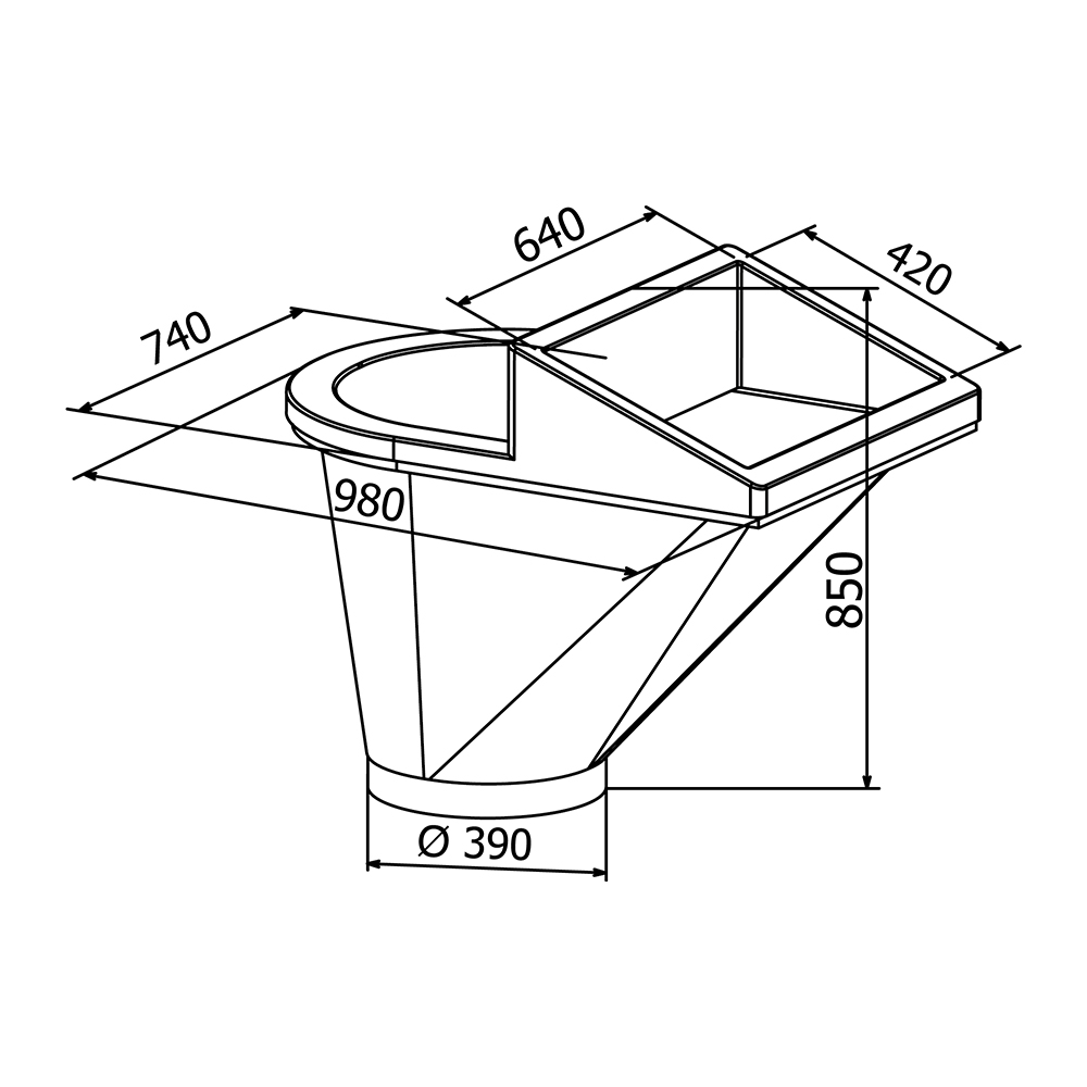 Debris chute loading hopper — site equipment