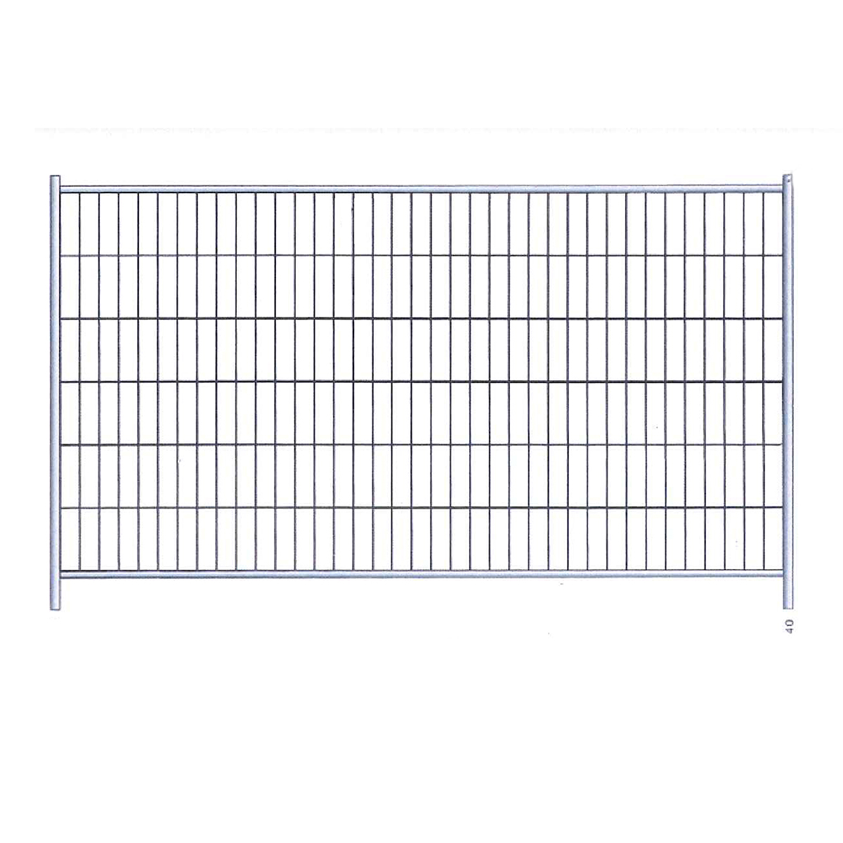 Galvanized temporary fence panel, 200 × 350 cm