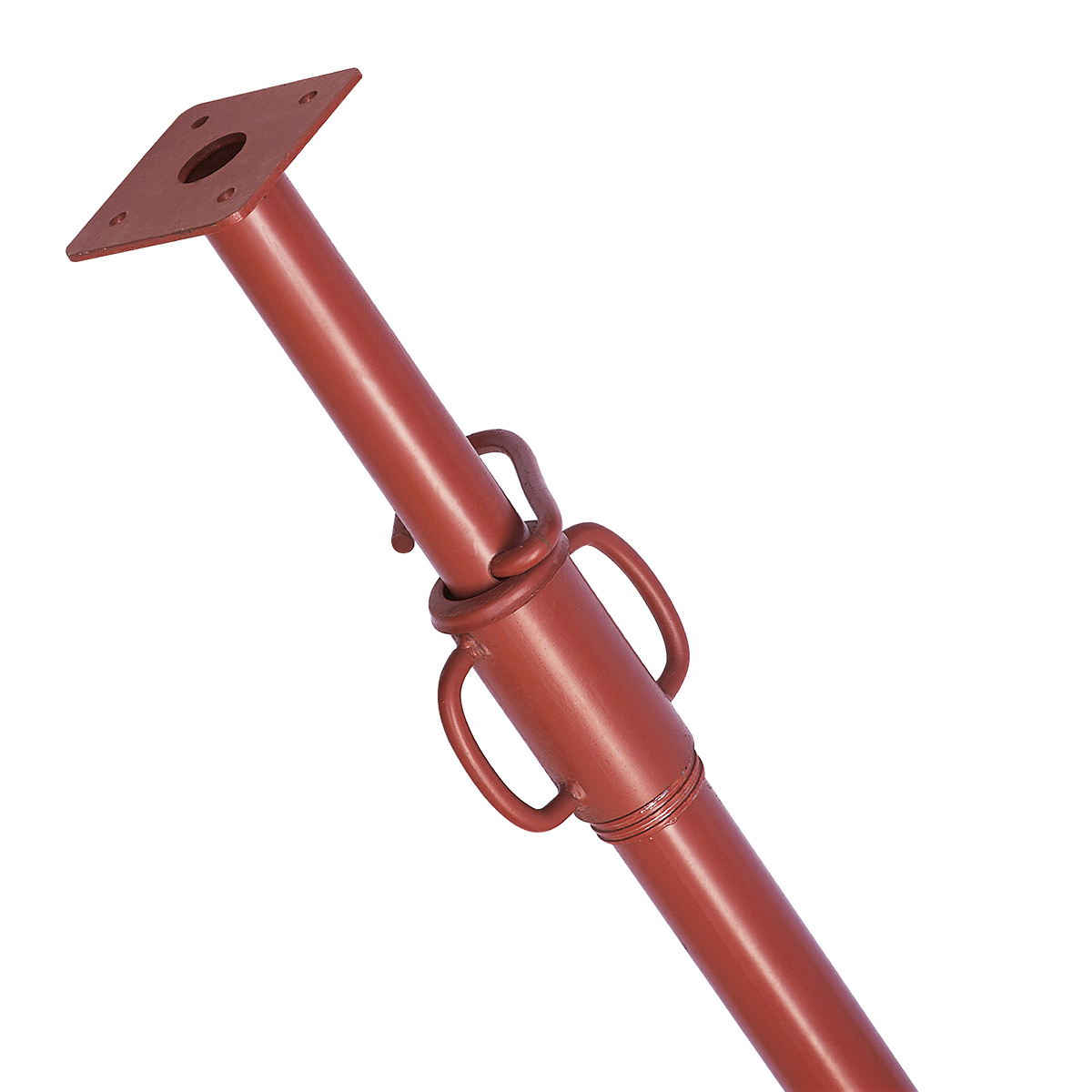 Steel shoring prop with flat plate