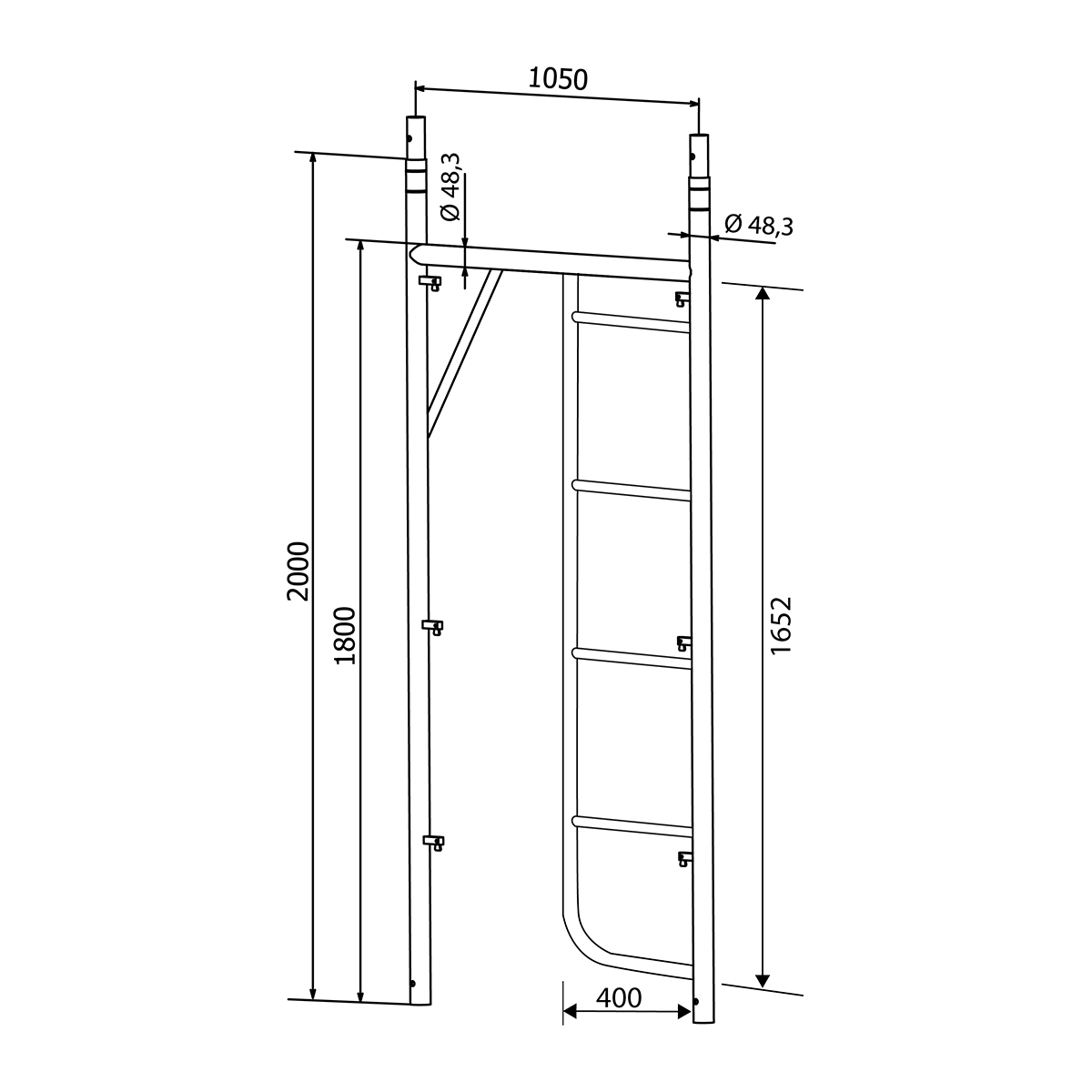 Standard frame — pin system — 2