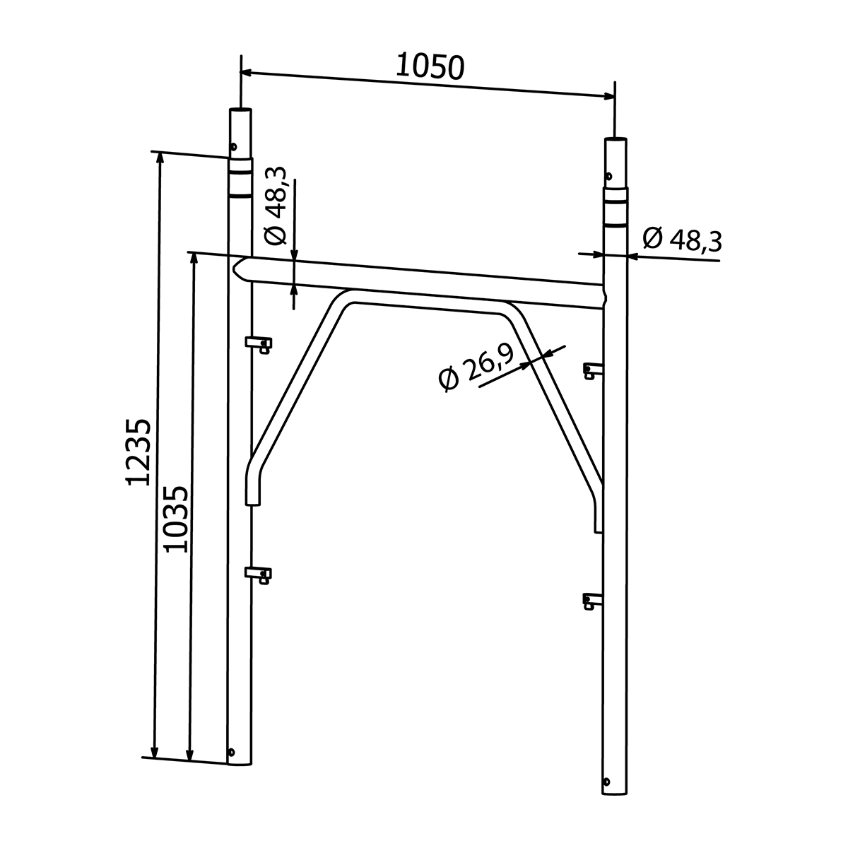 Half frame — pin system