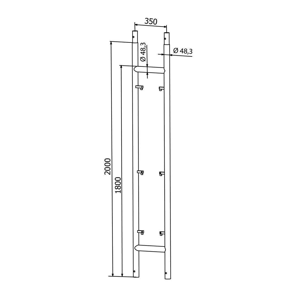 Narrow starter frame, lower element — pin system
