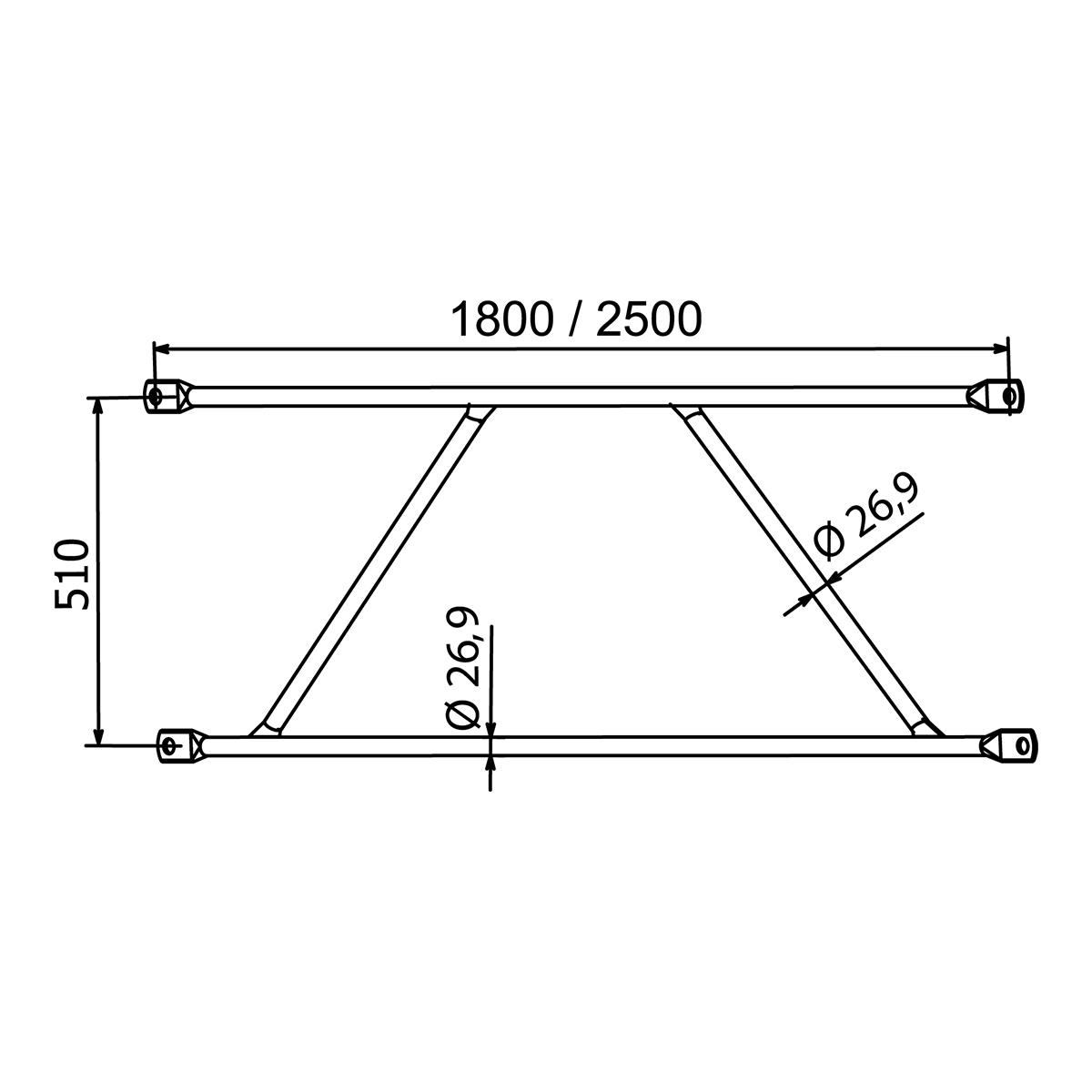 Scaffold guardrail — pin system