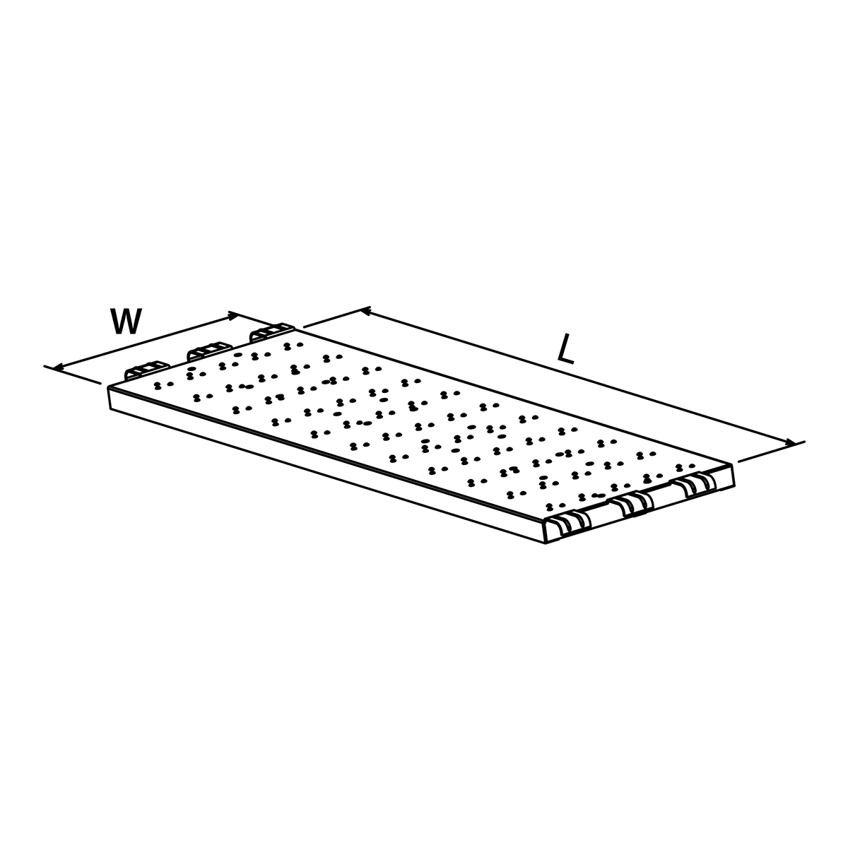 Galvanized steel deck, 0.50 m