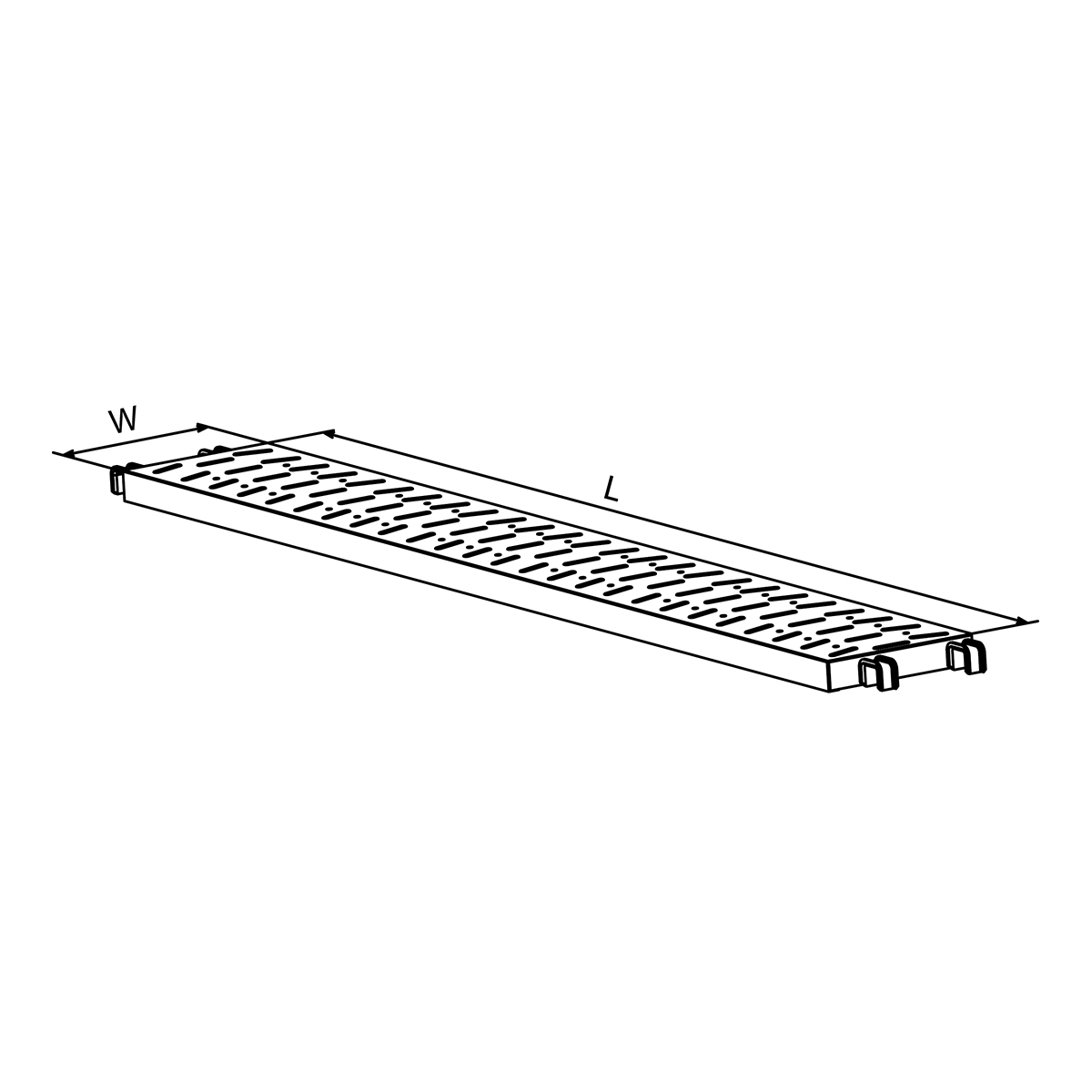 Galvanized steel deck, 0.295 / 0.370 m