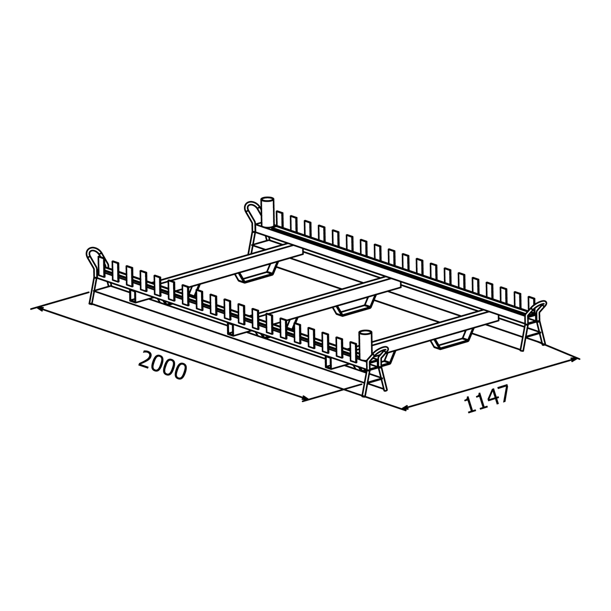 Storage rack for 50 bushing-system frames