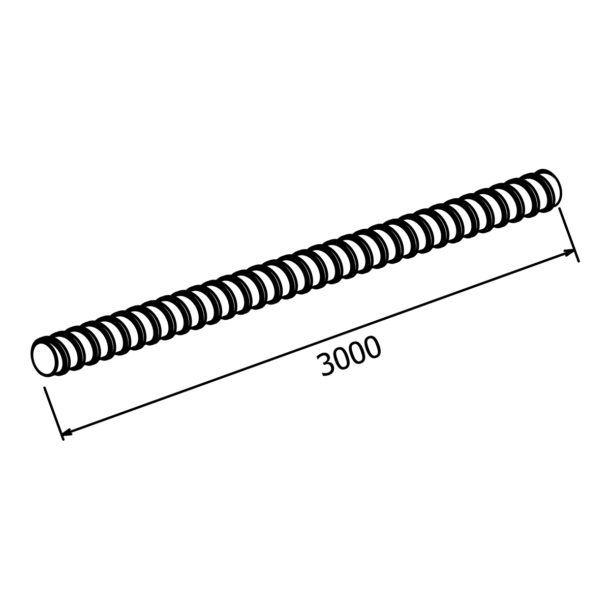 Continuous-thread tie rod