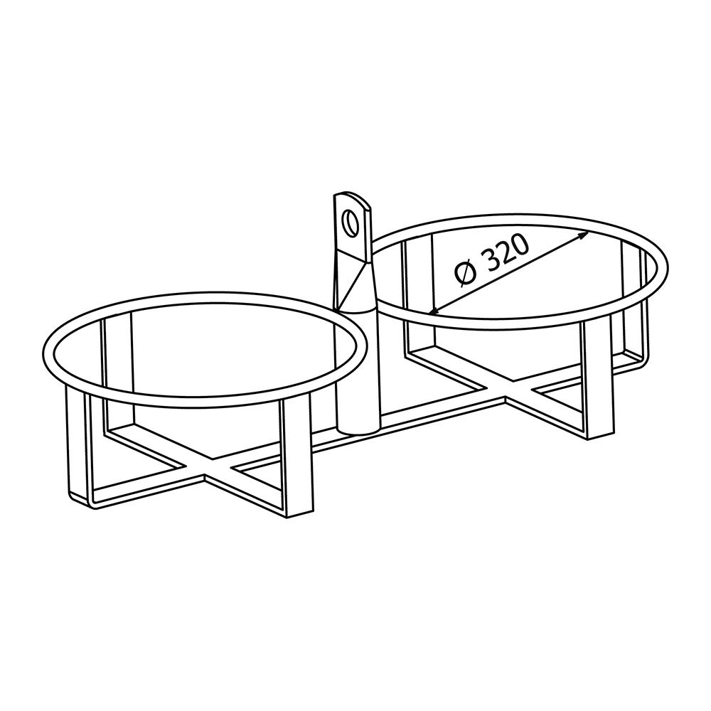 Rack for 2 baskets