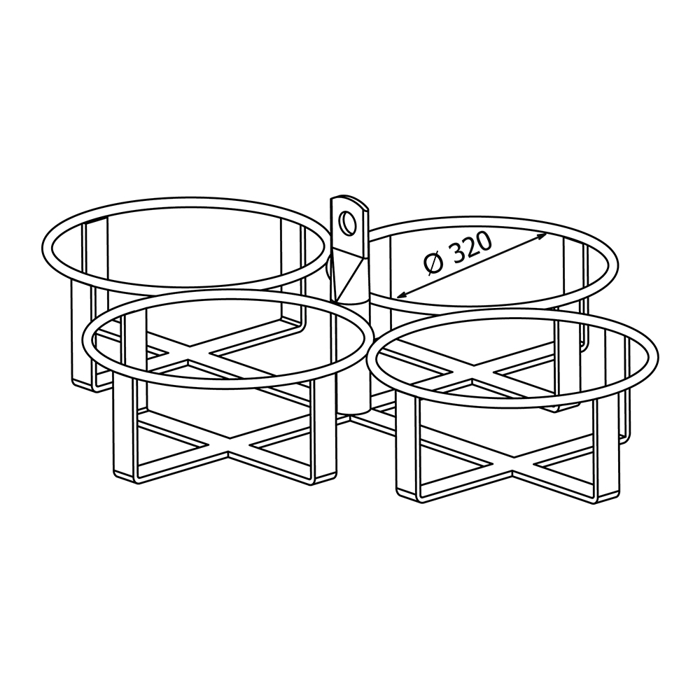 Rack for 4 baskets