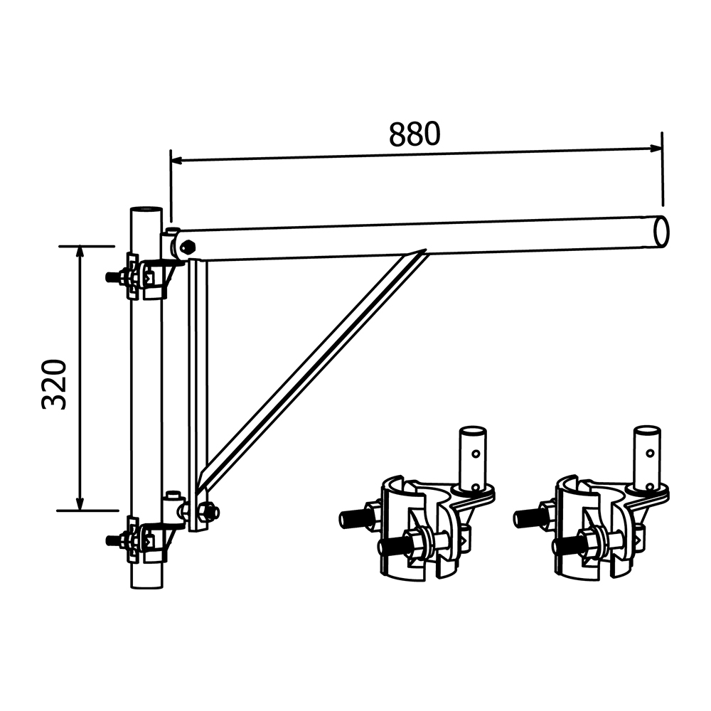 Swivel bracket for material hoist